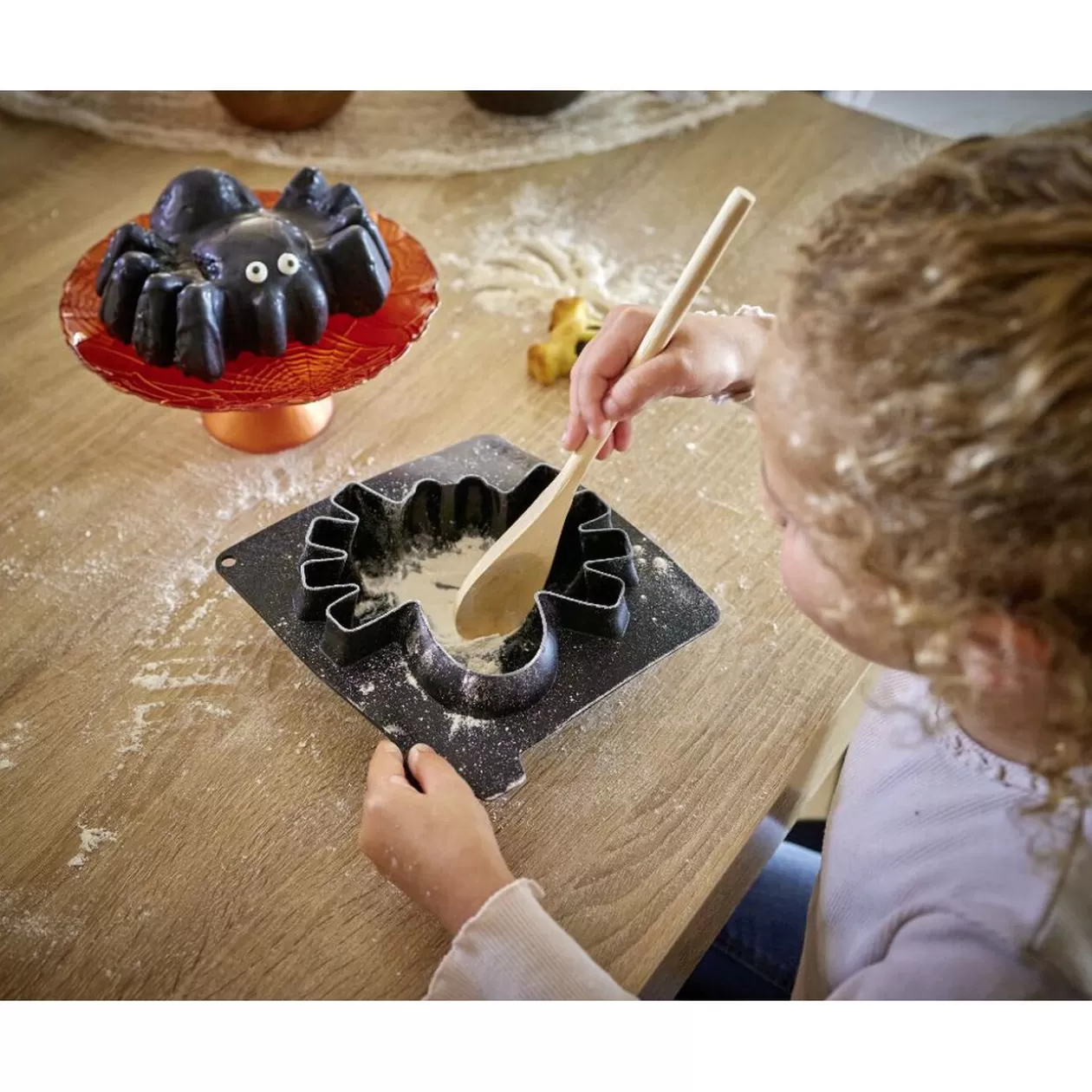 Gifi Moule silicone Halloween forme araignée géante 18x18xH7,5cm< Cuisson