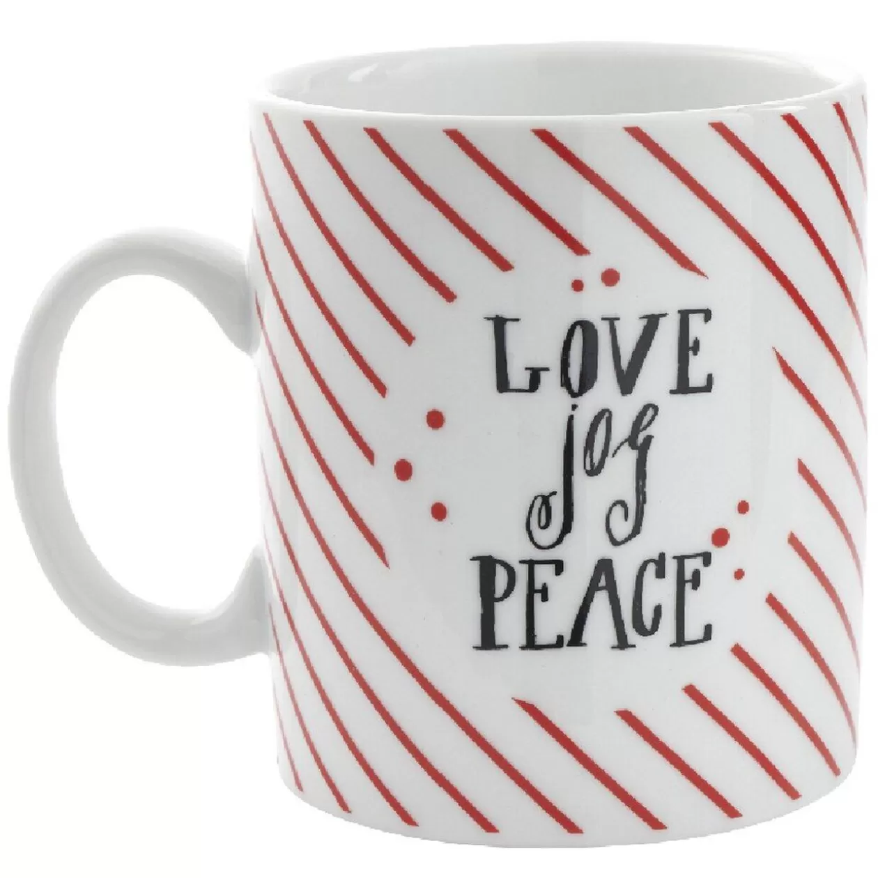 Mug avec boule à thé Love Jog Peace blanc rayure rouge 35 cl>Gifi Outlet