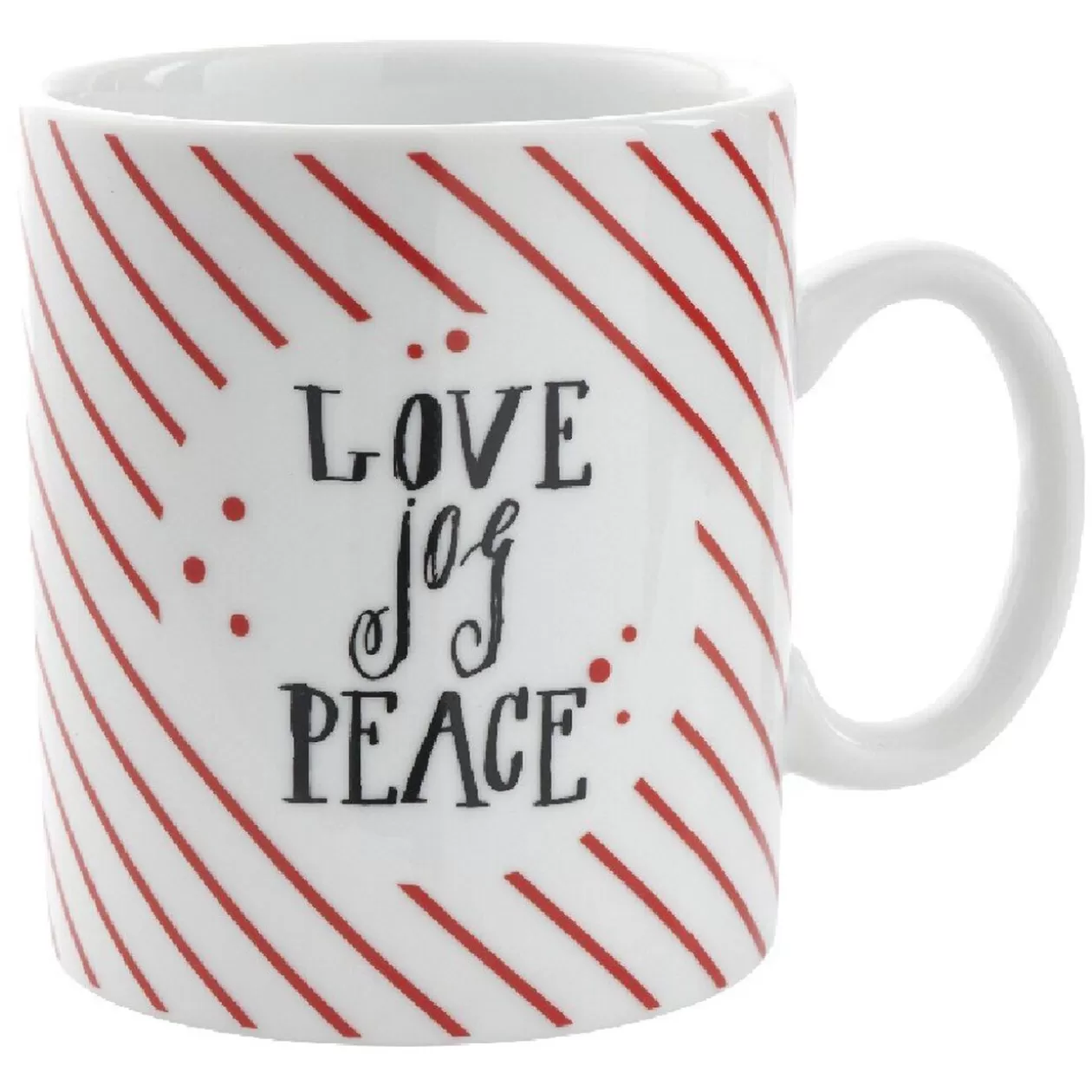 Mug avec boule à thé Love Jog Peace blanc rayure rouge 35 cl>Gifi Outlet