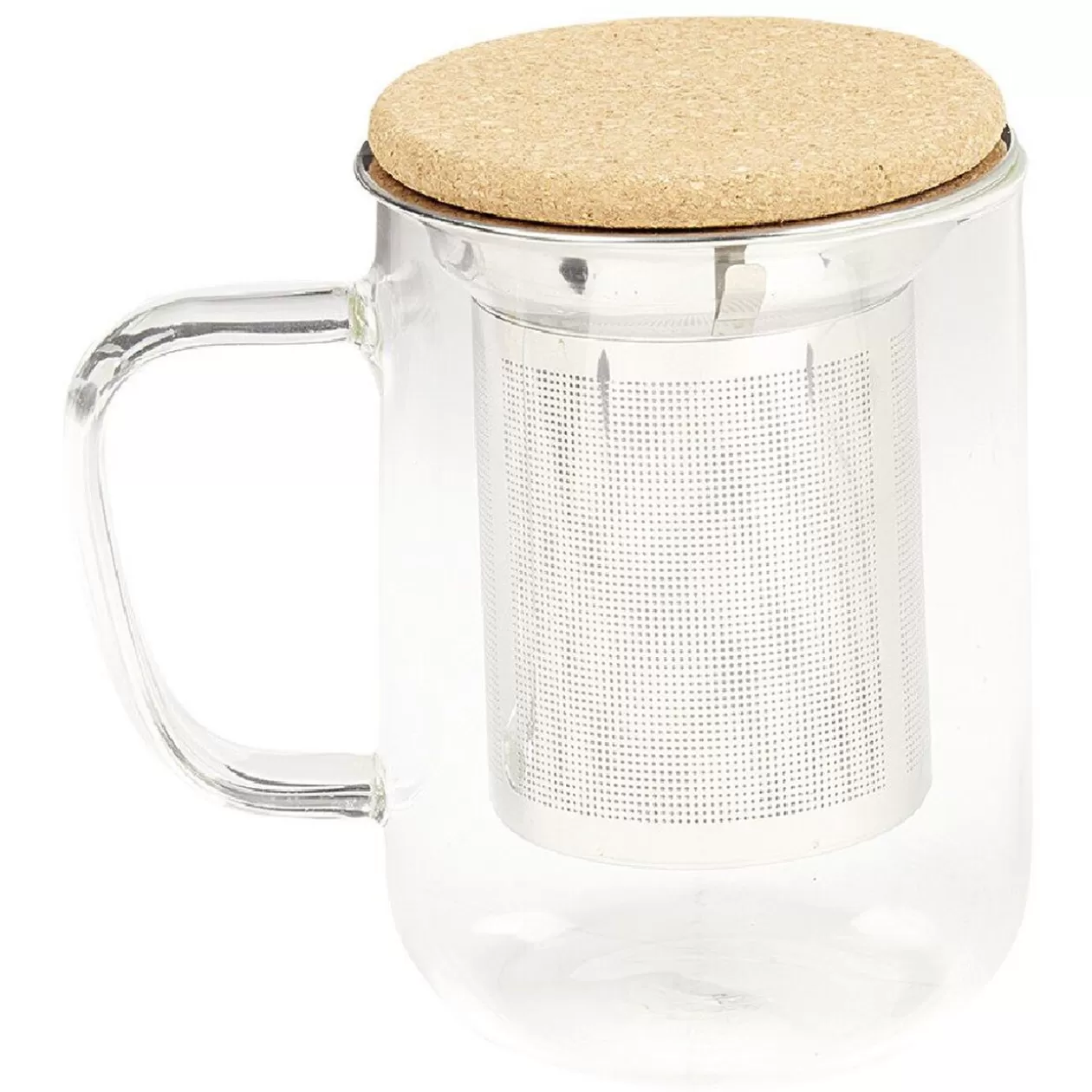 Gifi Mug avec infuseur en inox verre et couvercle en bambou< Vaisselle Et Accessoires De Table