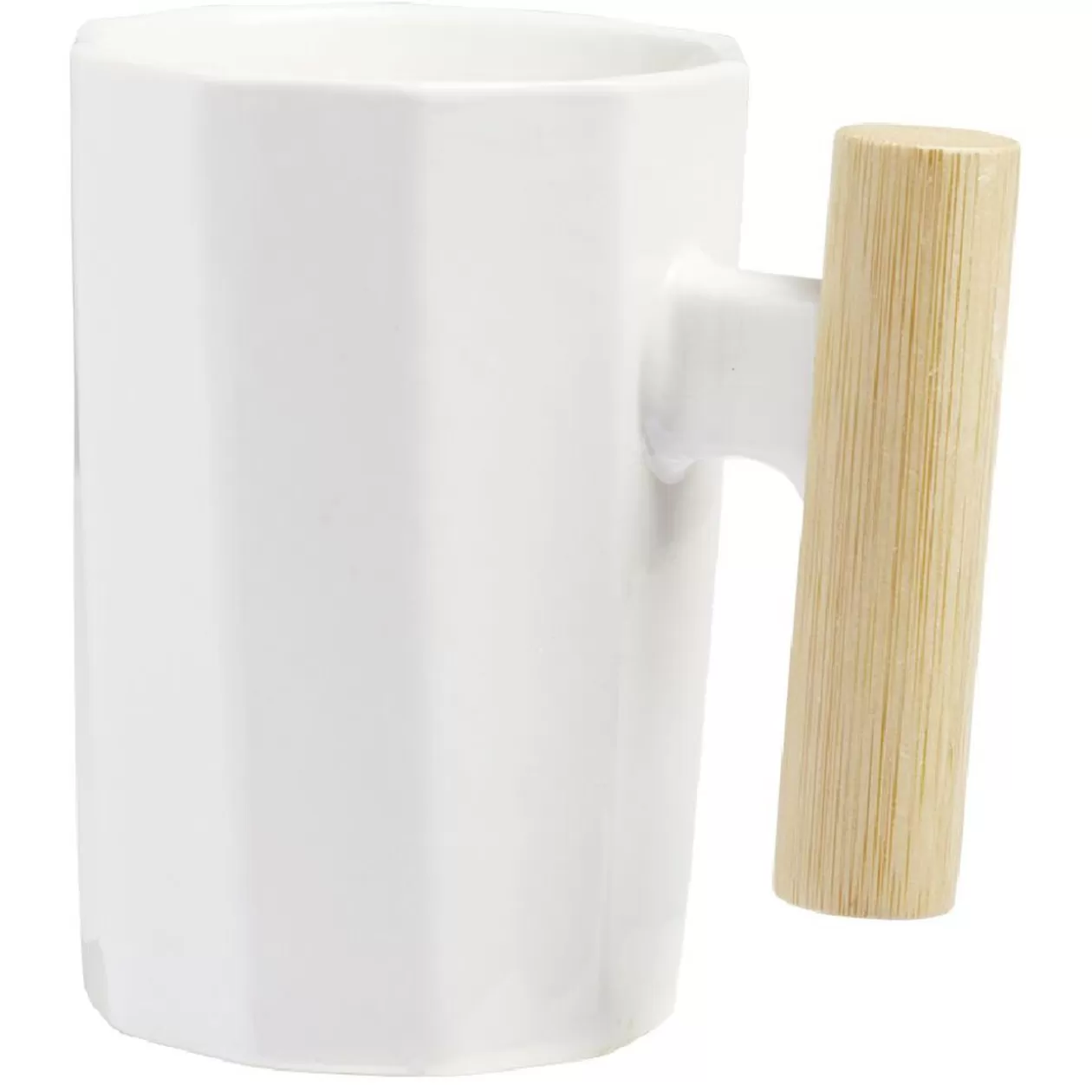Mug blanc avec anse en bois>Gifi Best Sale
