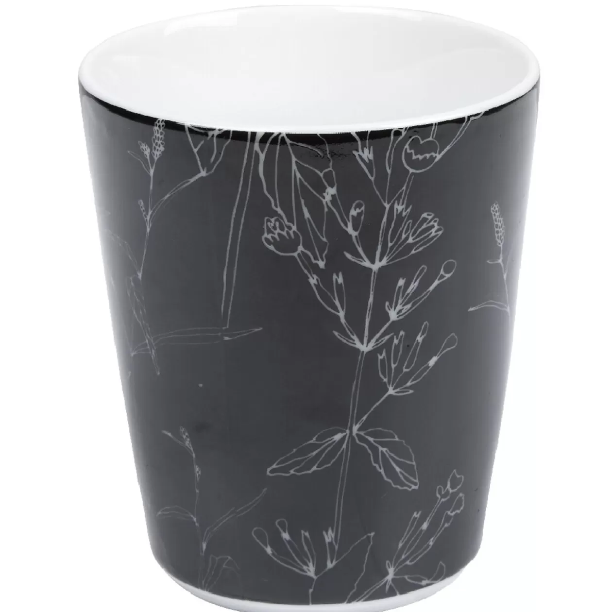 Mug blanc décor tiges feuilles noires>Gifi Shop