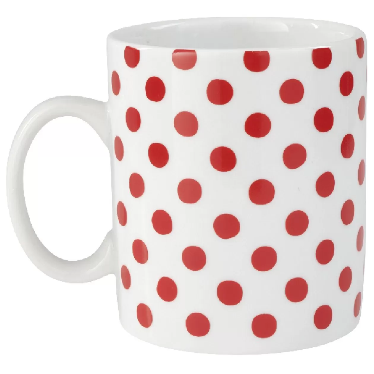 Mug classique blanc motifs pois rouges 35 cl>Gifi Outlet
