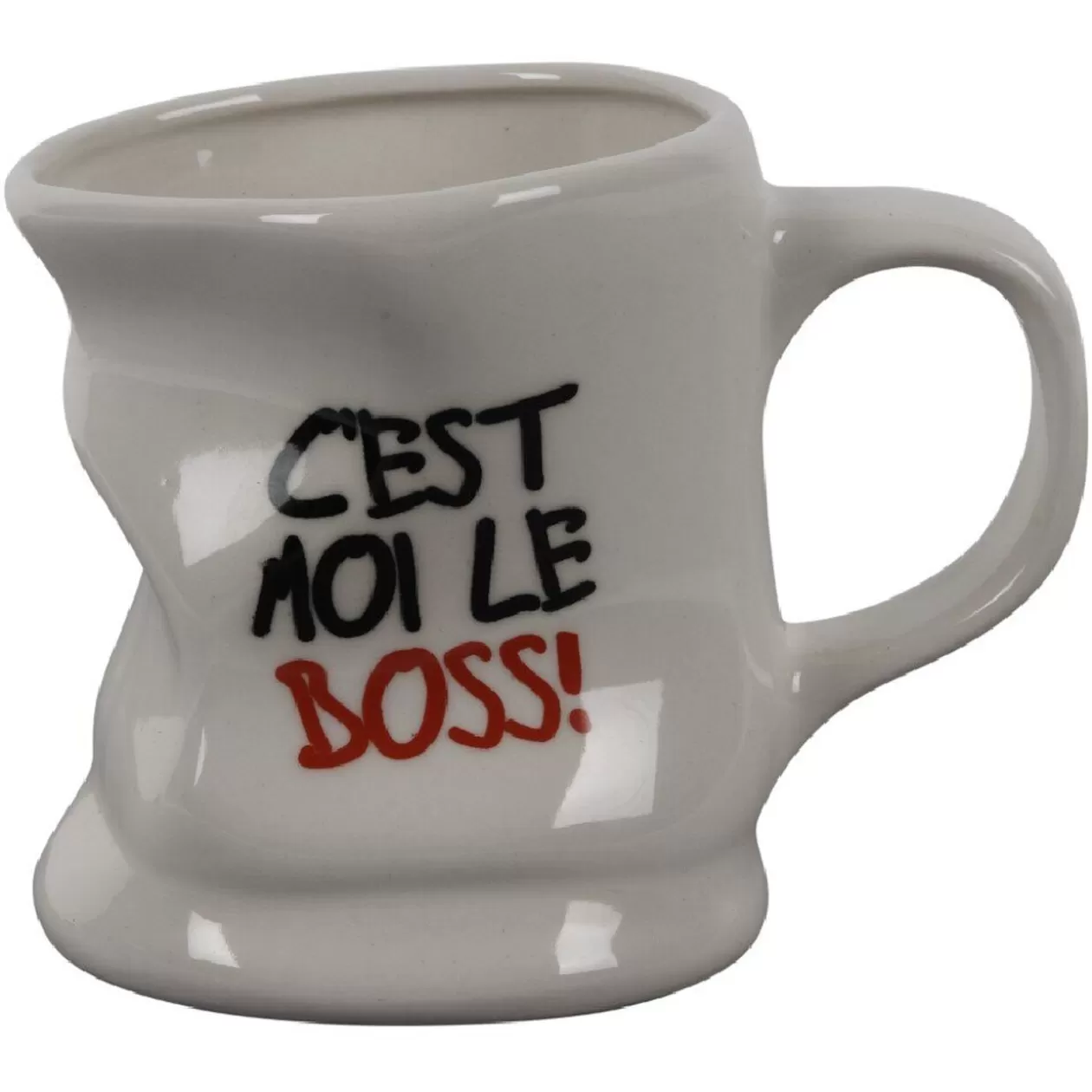 Mug déformé avec message humoristique en céramique>Gifi New