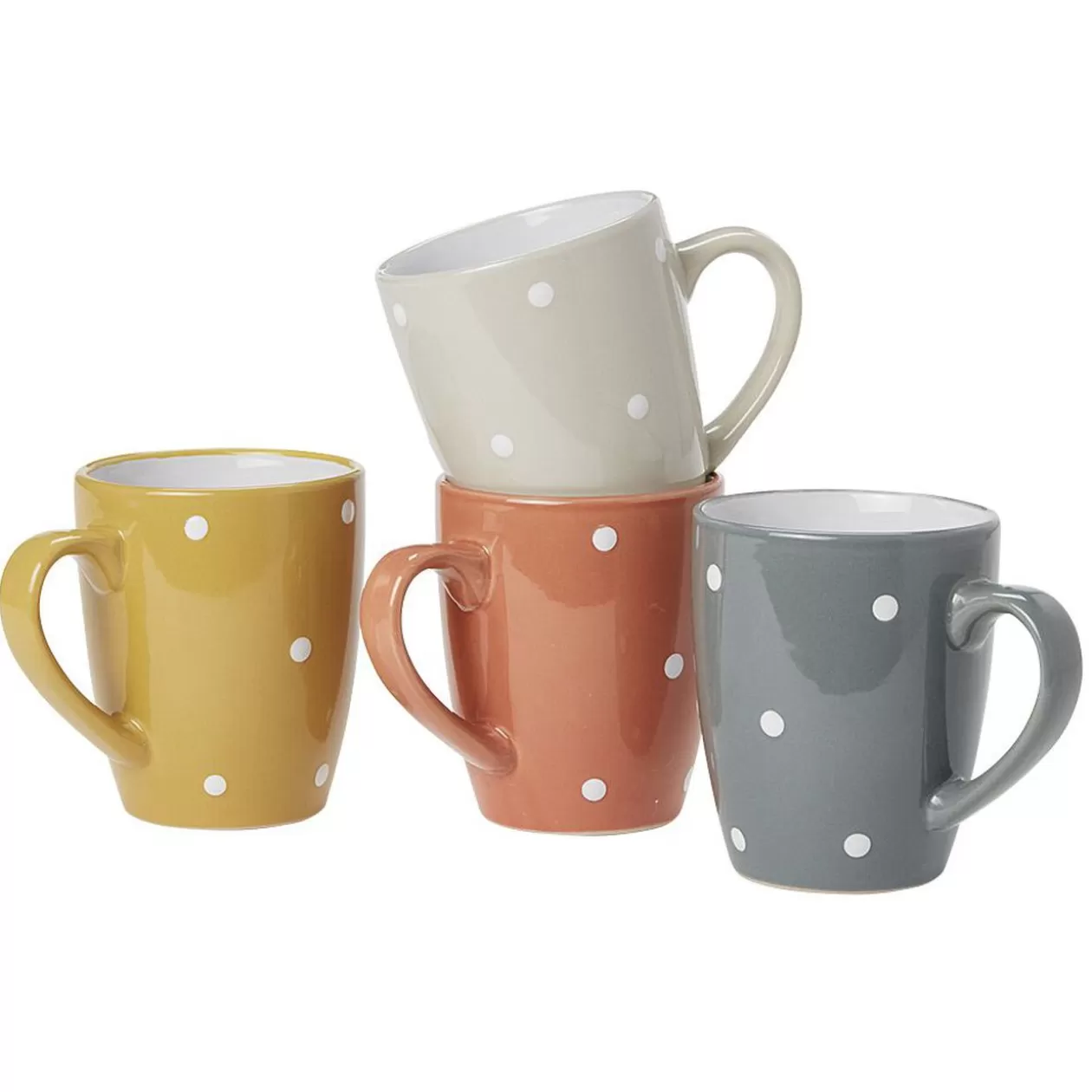 Mug en céramique déco pois coloré x4>Gifi Cheap