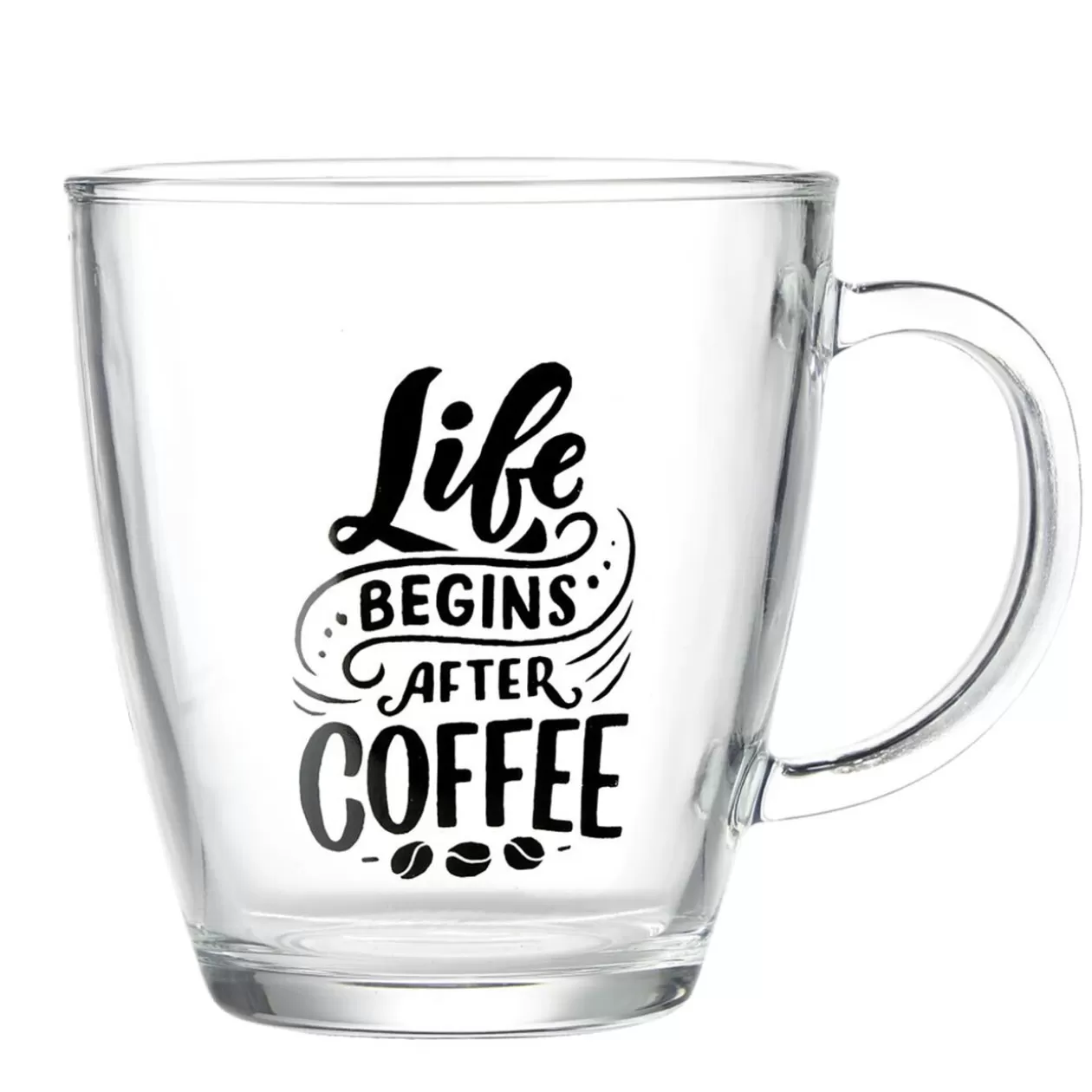 Gifi Mug en verre transparent motif wording 300ml H10,5cm< Vaisselle Et Accessoires De Table