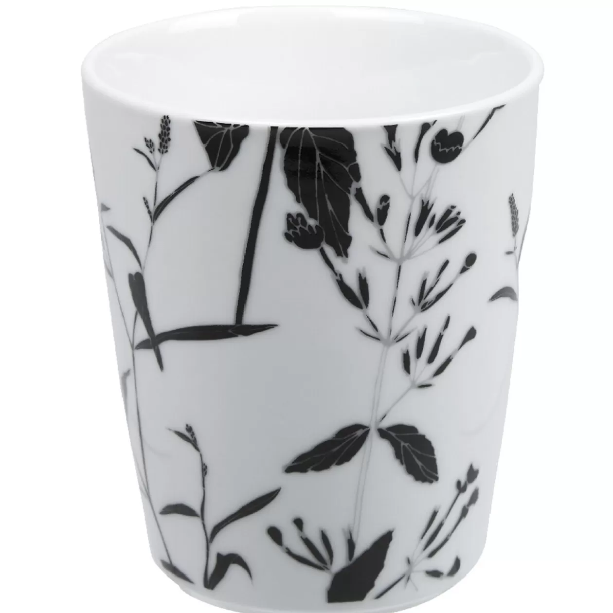 Mug noir décor tiges feuilles blanches>Gifi Online