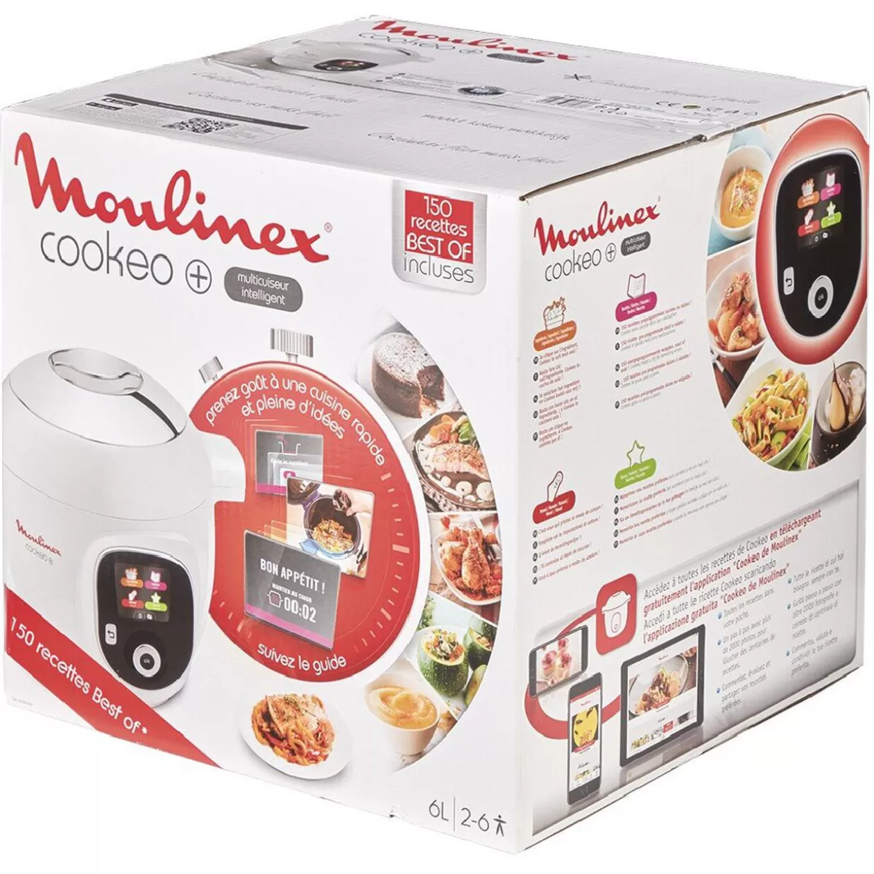Gifi Multicuiseur Cookéo + Moulinex 150 recettes best of blanc< Conservation Alimentaire