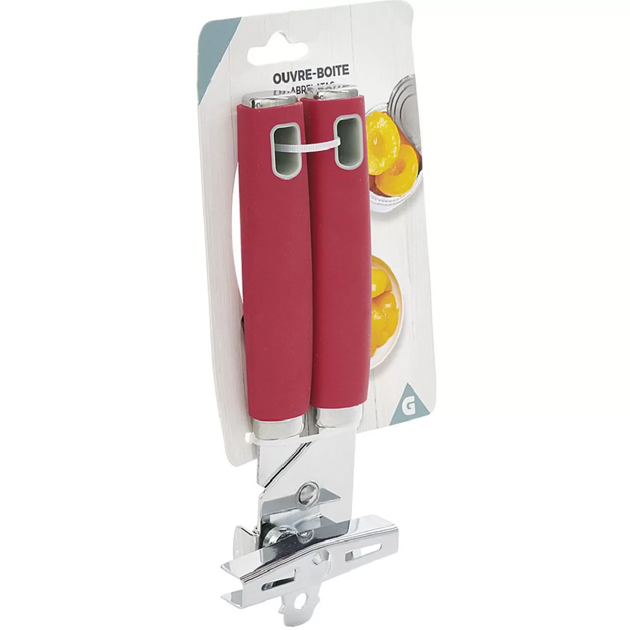 Gifi Ouvre boîte inox avec manche en polypropylène rouge< Préparation Culinaire