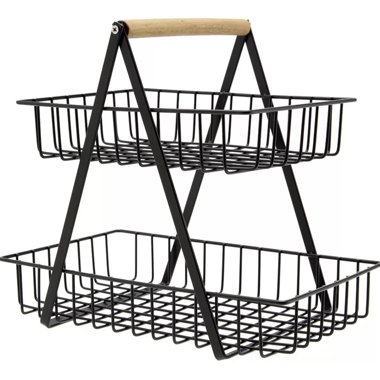 Gifi Panier à fruits 2 niveaux noir et naturel< Rangement De Cuisine