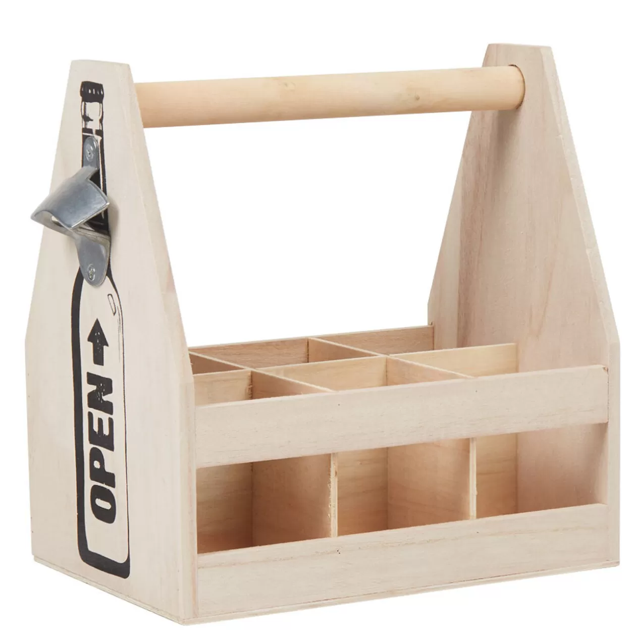 Gifi Panier en bois pour bouteilles de bière décapsuleur intégré< Rangement De Cuisine