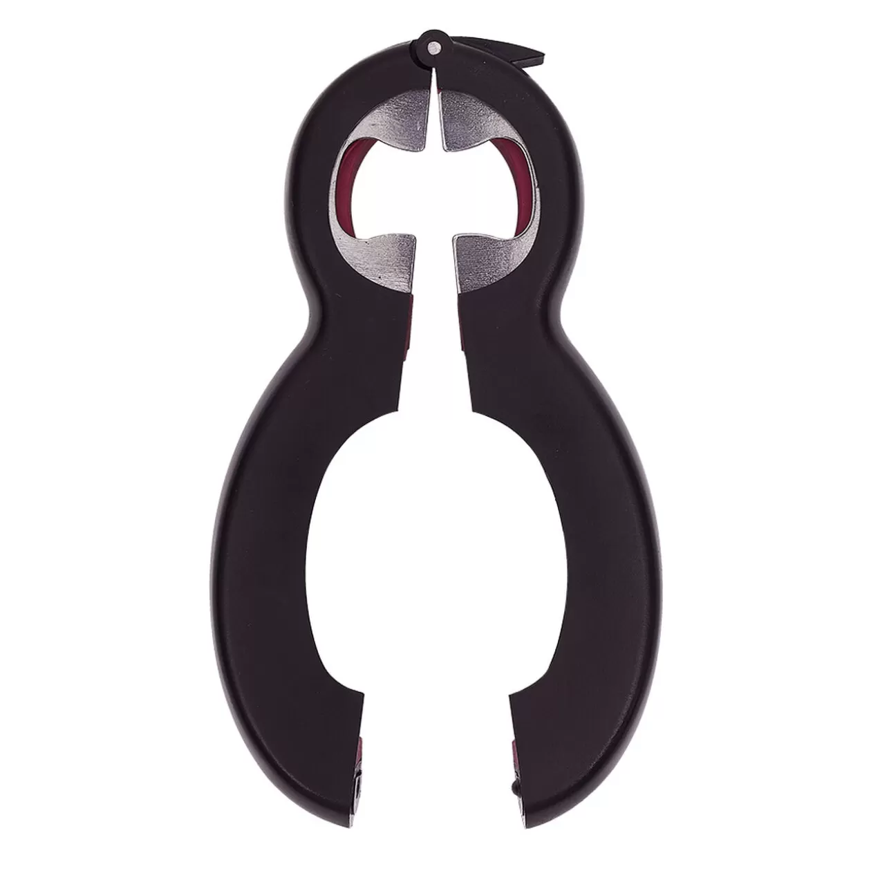 Gifi Pince multifonction 6en1 ouvre bouteille et bocal noir et rouge< Préparation Culinaire