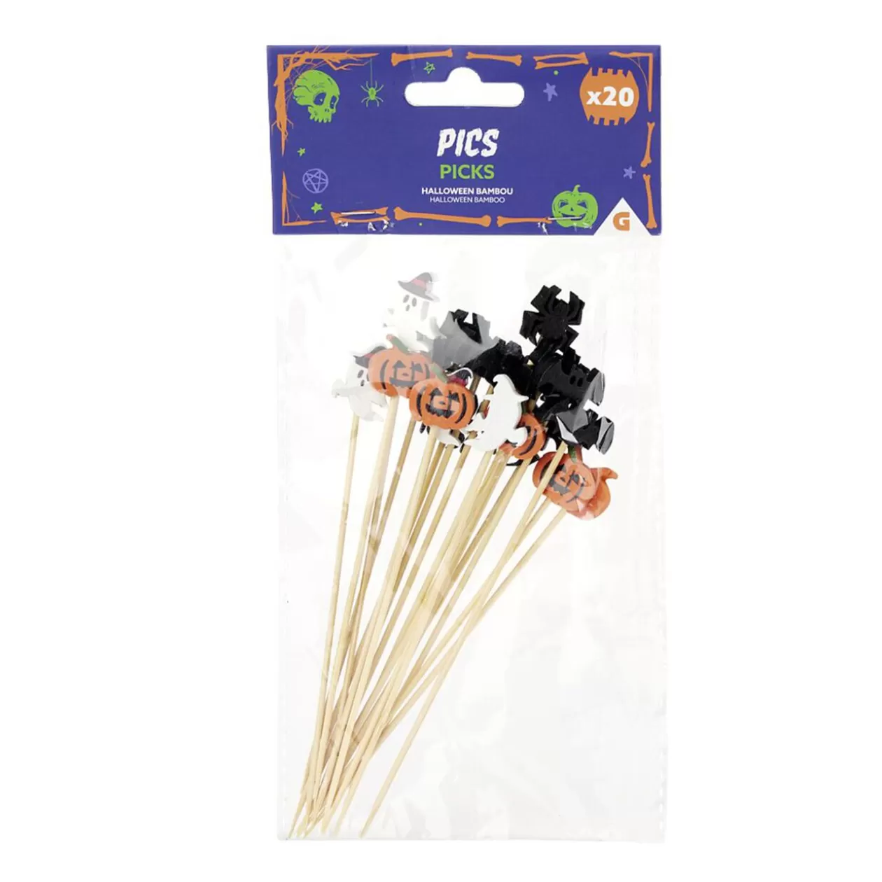 Gifi Pique Halloween en bambou x20< Préparation Culinaire