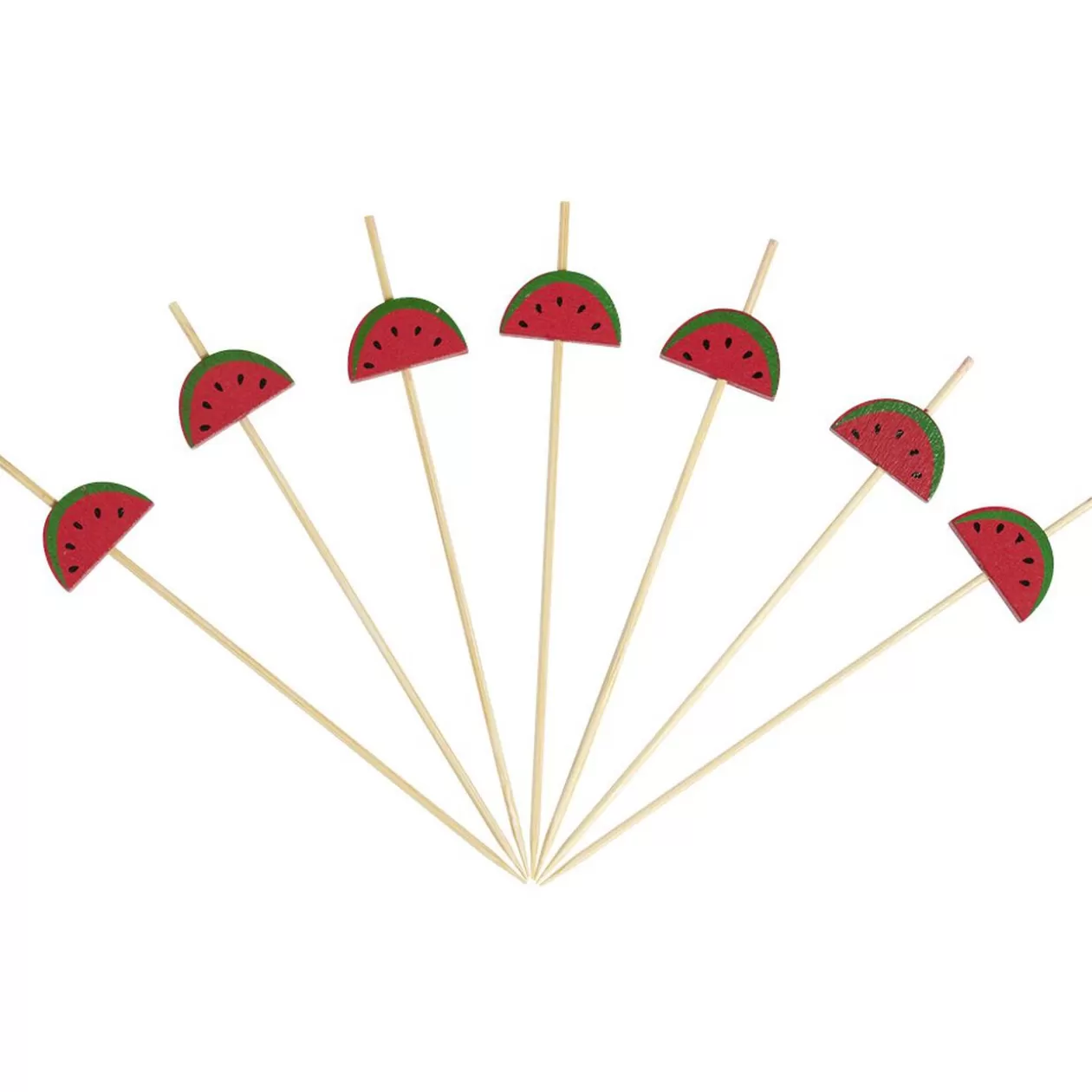 Pique pour apéritif décor pastéque, ananas, cactus ou flamand rose en bambou x30>Gifi Cheap