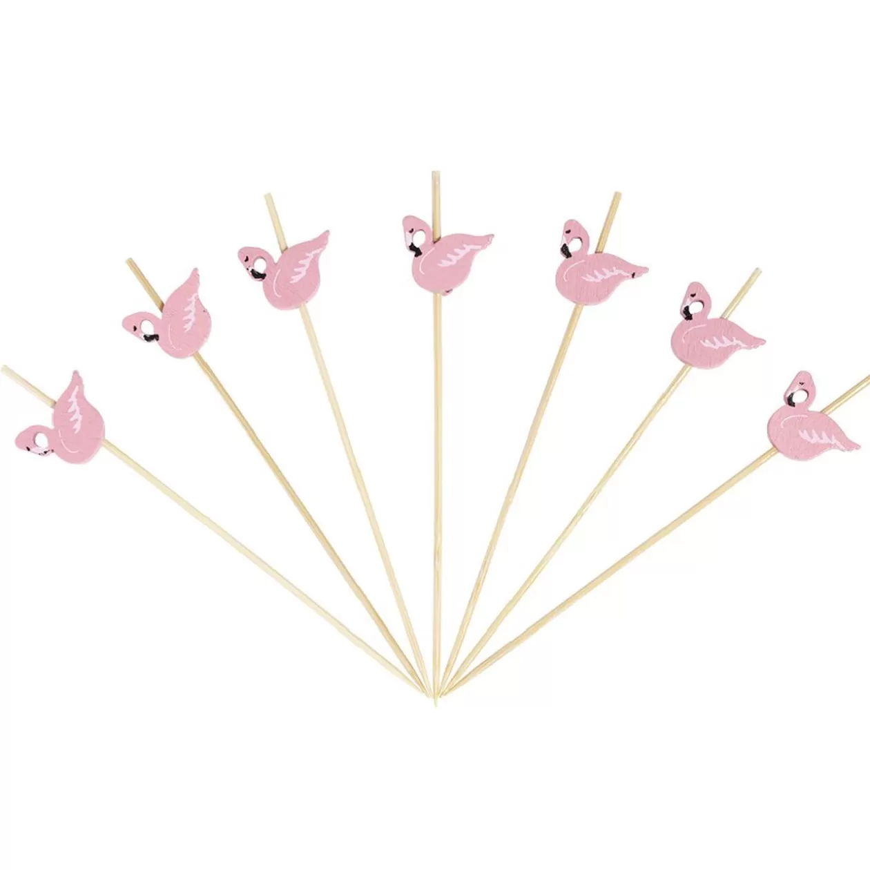 Pique pour apéritif décor pastéque, ananas, cactus ou flamand rose en bambou x30>Gifi Cheap