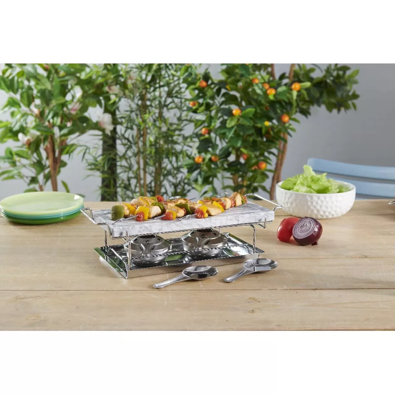 Gifi Plancha pierre à cuire marbre avec plateau métal< Petit Électroménager