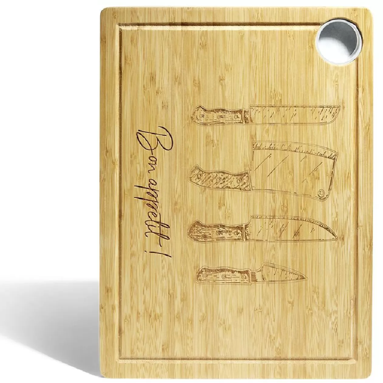 Gifi Planche à découper bambou avec rigole et récupérateur de jus 38x28x1,5cm< Préparation Culinaire