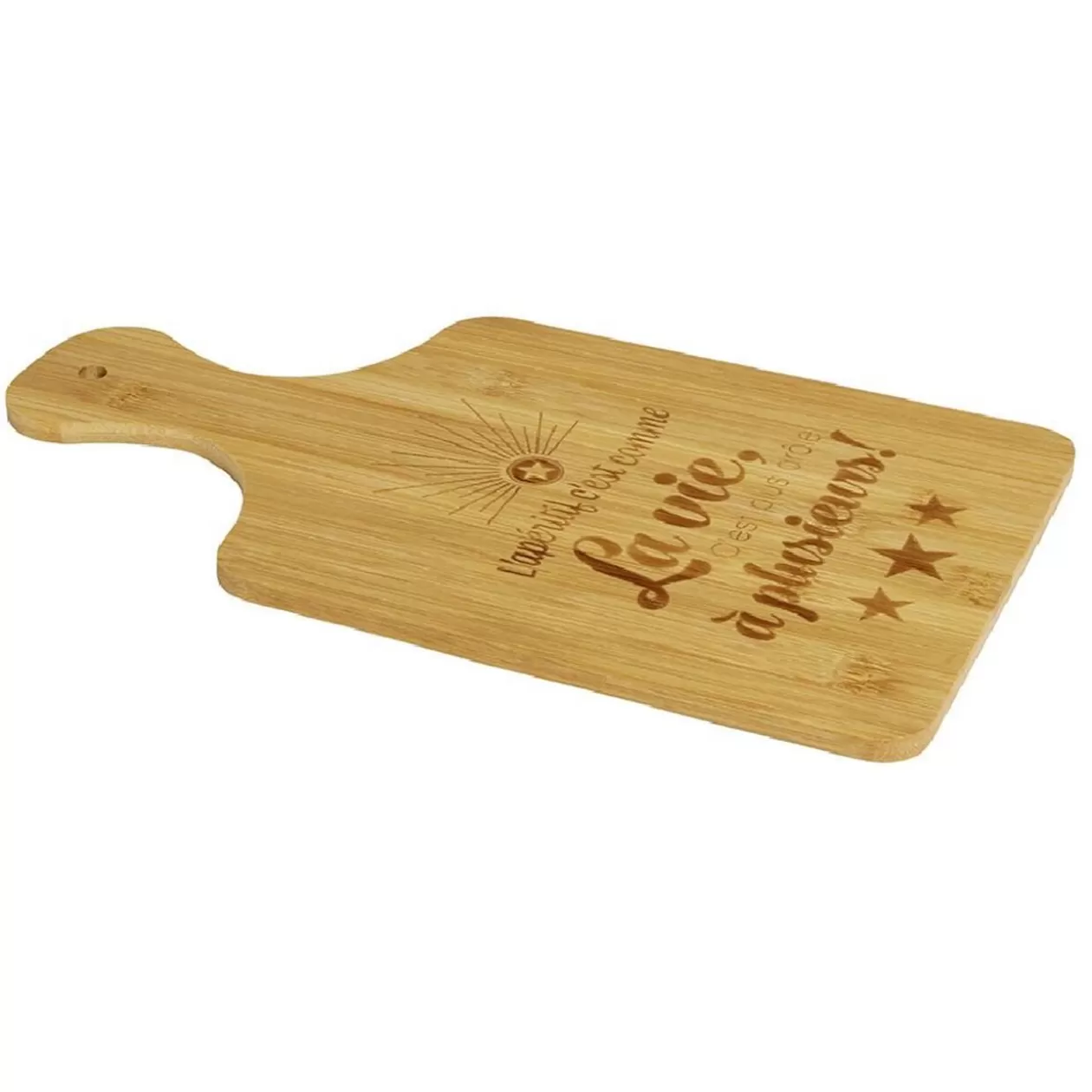 Planche à découper bambou L'apéritif c'est comme la vie 33x18,5cm>Gifi Flash Sale