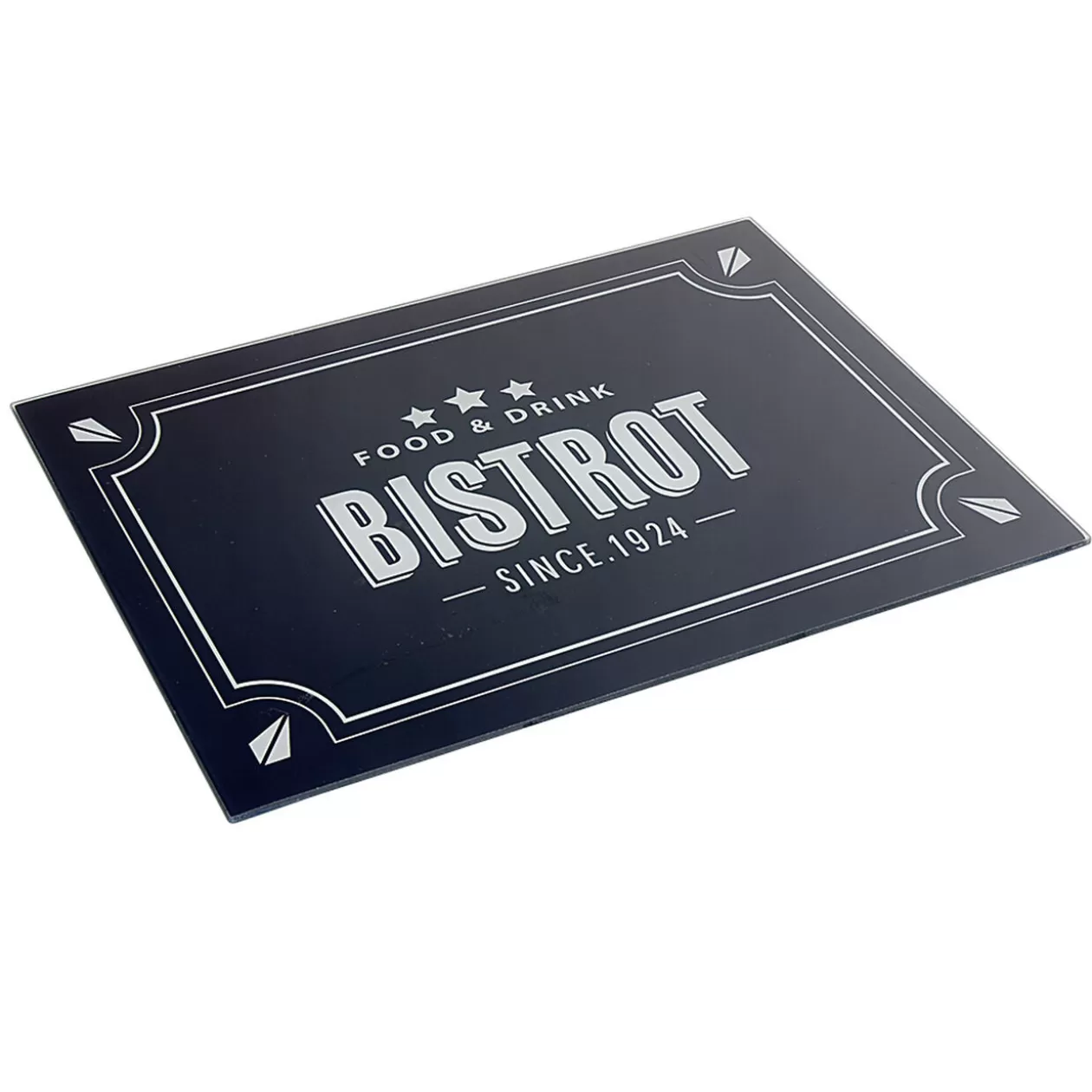 Gifi Planche à découper en verre design Bistrot noir blanc< Préparation Culinaire