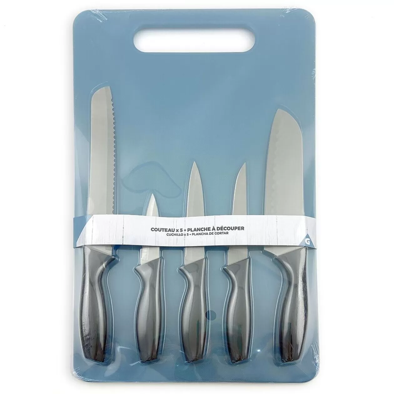 Gifi Planche à découper et couteau x5< Préparation Culinaire
