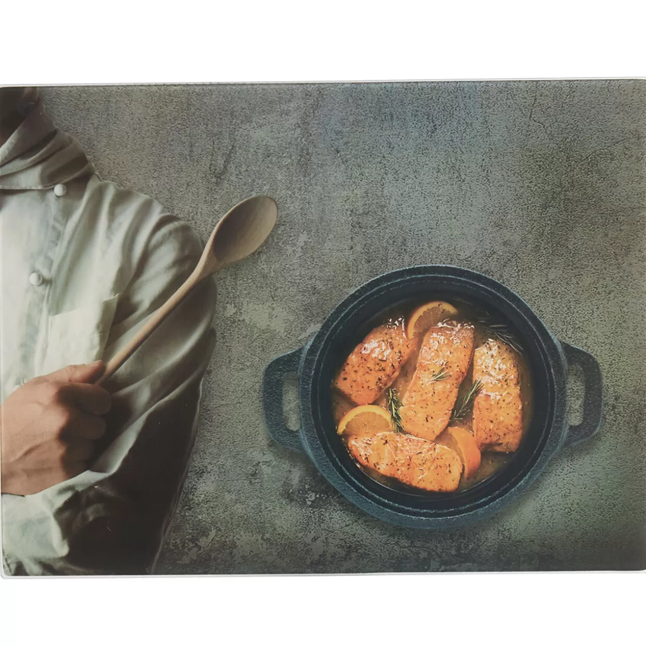 Gifi Planche à découper grise design chef< Préparation Culinaire