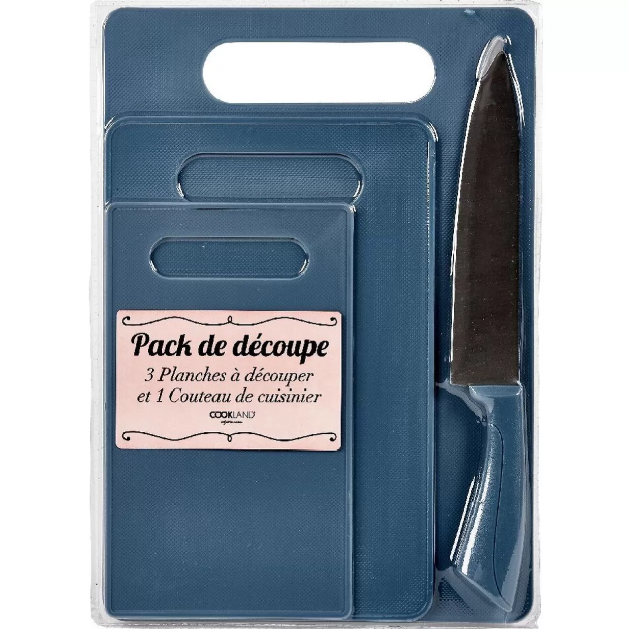 Gifi Planche à découper X 3 et couteau du chef inox< Préparation Culinaire