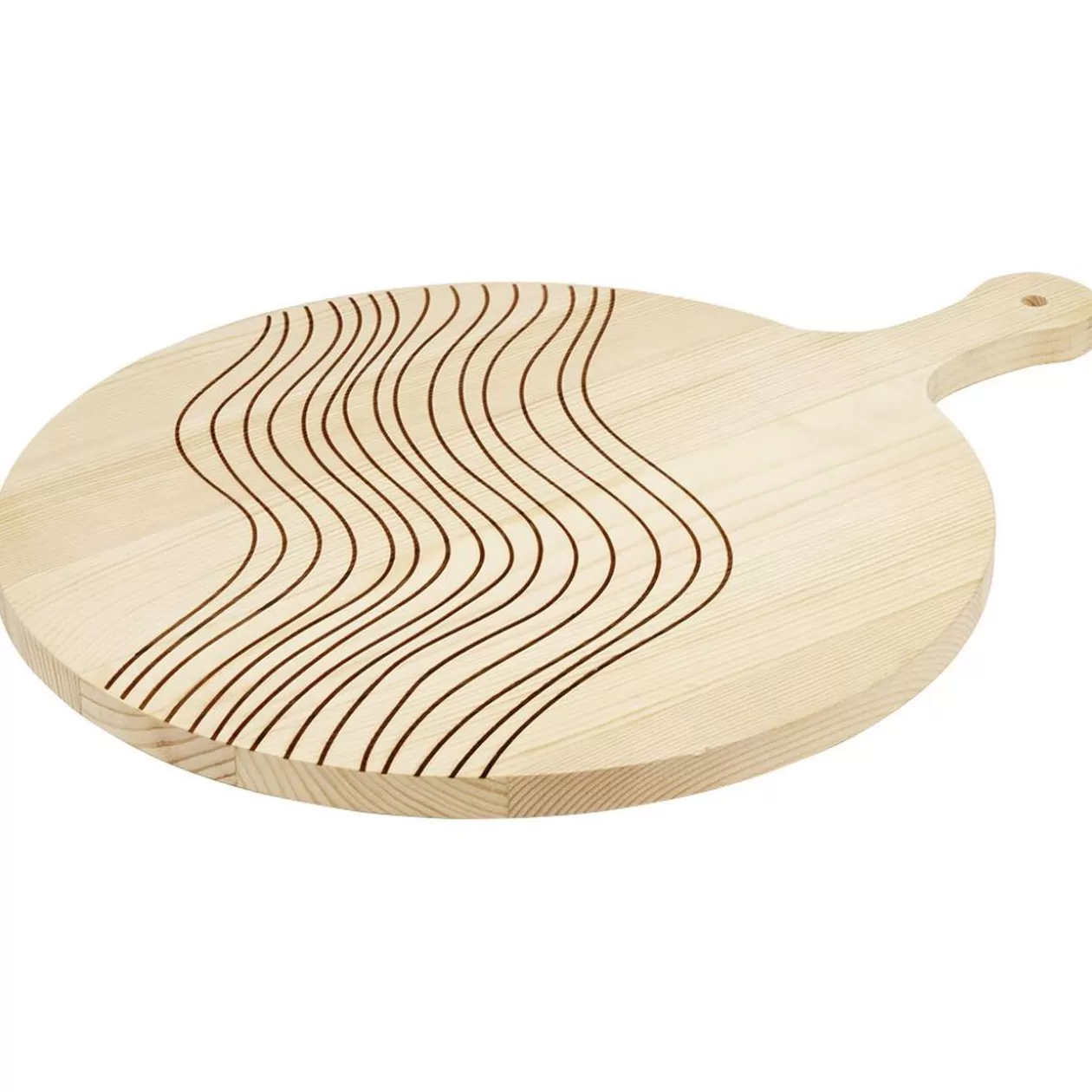 Planche à pizza ronde en bois avec poignée - Ø33xL44xép1,5cm>Gifi Online