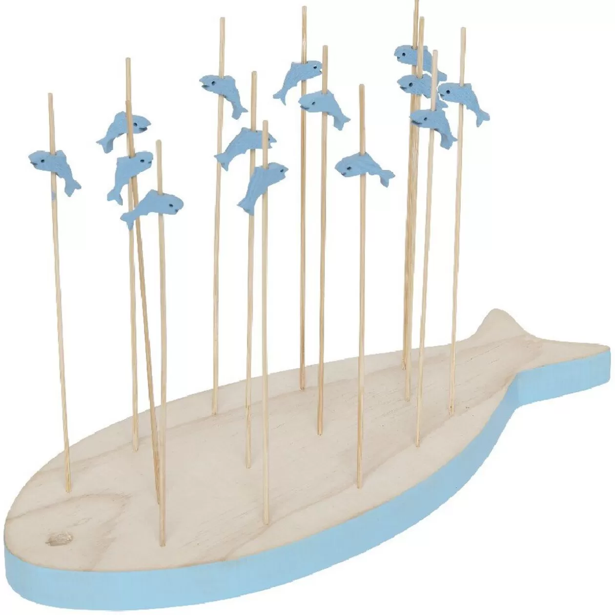 Planche support à pics apéritifs en bois forme poisson>Gifi Outlet