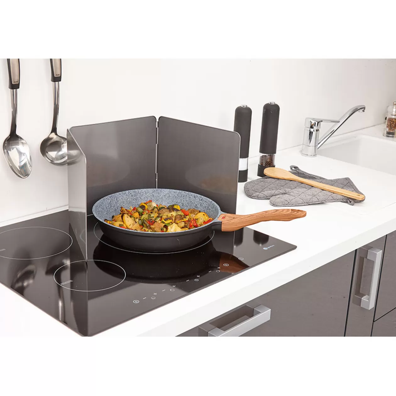Gifi Plaque anti projections 3 volets noir carbone< Cuisson
