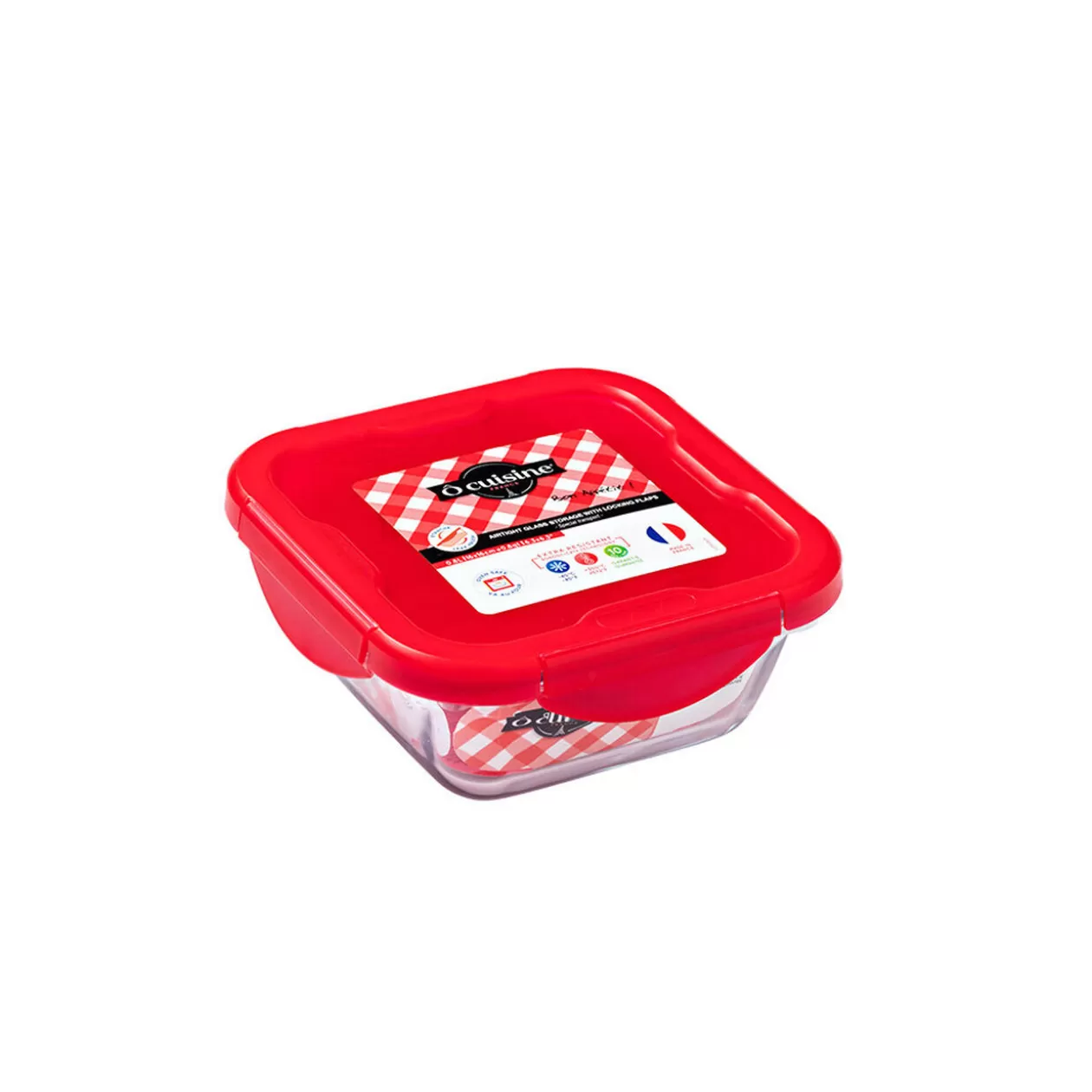 Gifi Plat à four avec couvercle hermétique Ô Cuisine 16x16 cm< Conservation Alimentaire