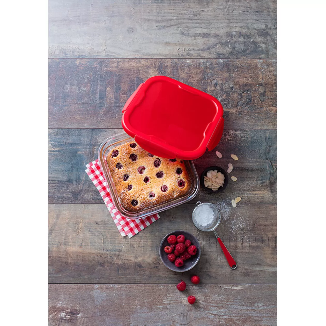 Gifi Plat à four avec couvercle hermétique Ô Cuisine 16x16 cm< Conservation Alimentaire