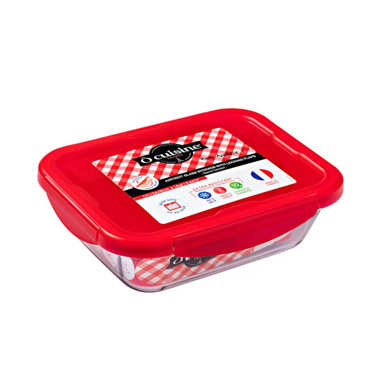 Gifi Plat à four avec couvercle hermétique Ô Cuisine 24x18 cm< Conservation Alimentaire
