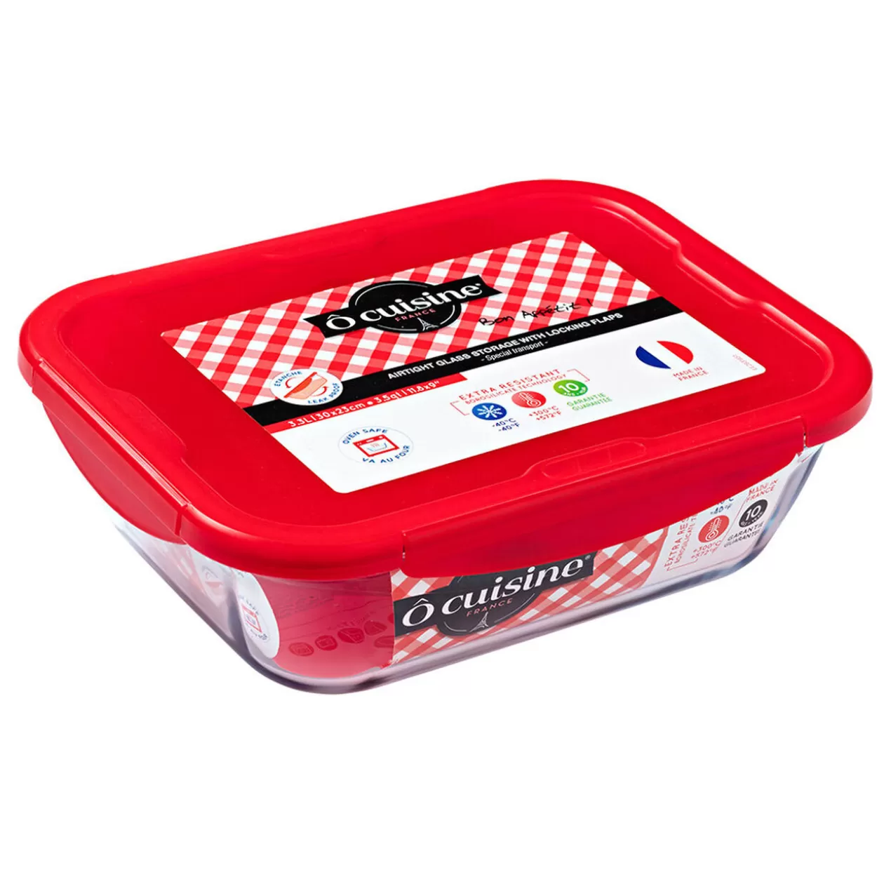 Gifi Plat à four avec couvercle hermétique Ô Cuisine 30x23 cm< Conservation Alimentaire