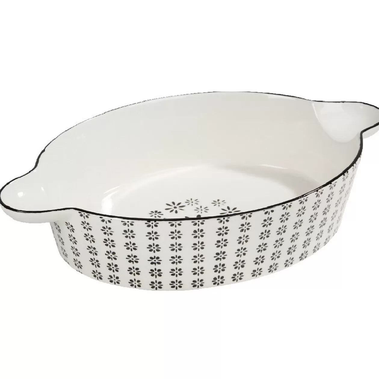 Gifi Plat à four blanc et noir Jaya bohème< Cuisson
