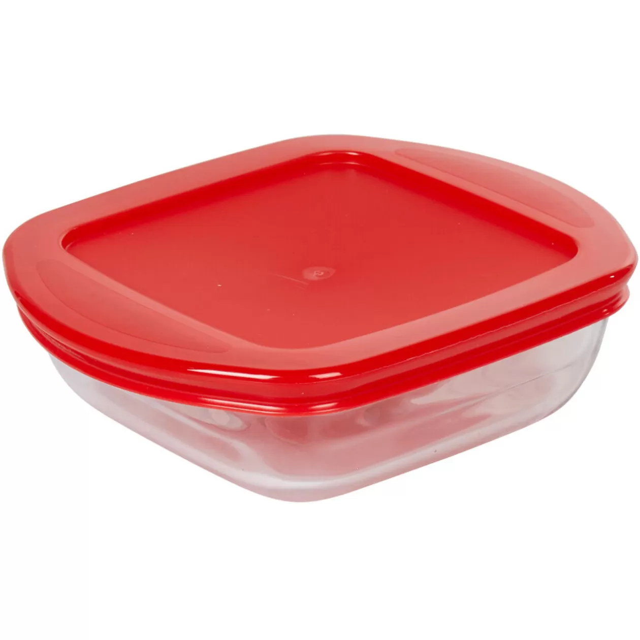 Gifi Plat à four carré en verre couvercle plastique< Cuisson