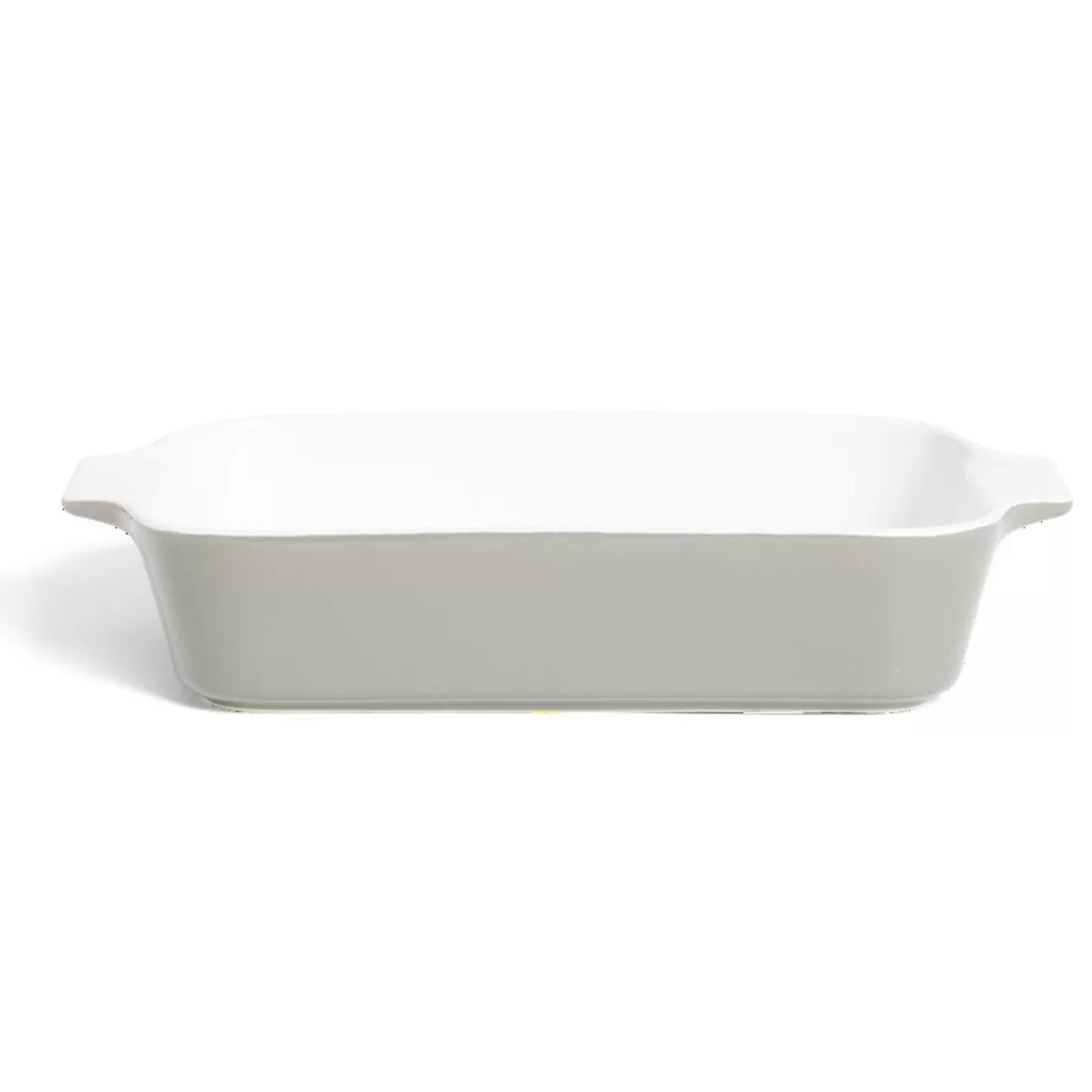 Gifi Plat à four en grès blanc et gris foncé 31x17xH6,2cm< Cuisson