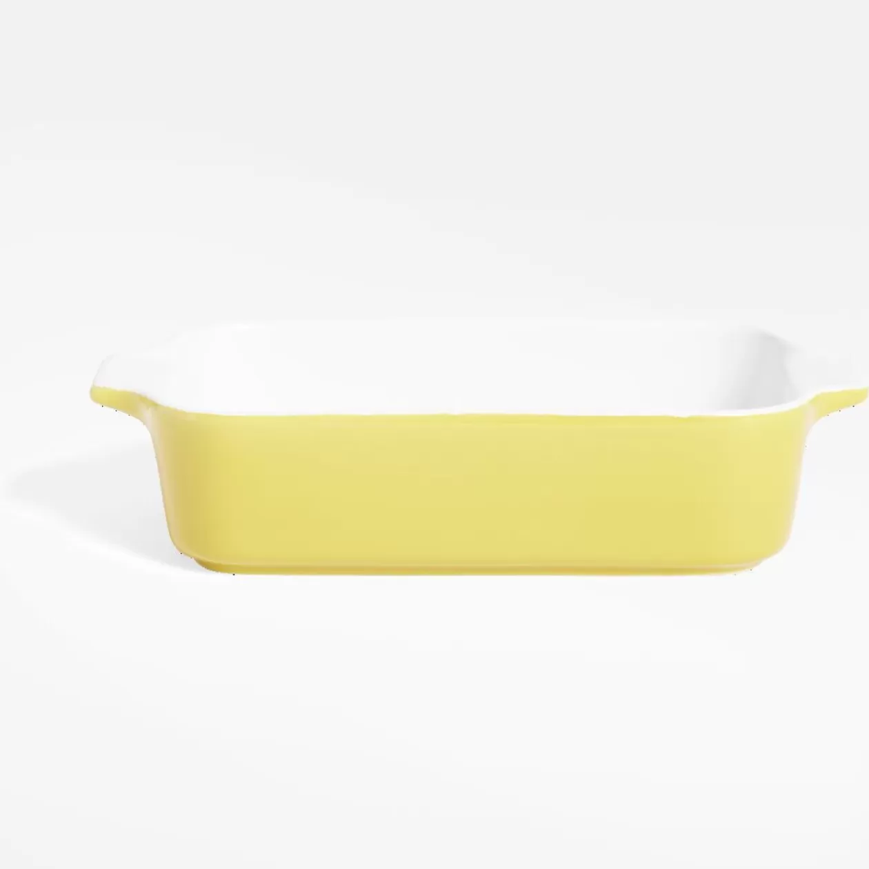 Gifi Plat à four en grès blanc et jaune 24x13,6xH5,5cm< Cuisson