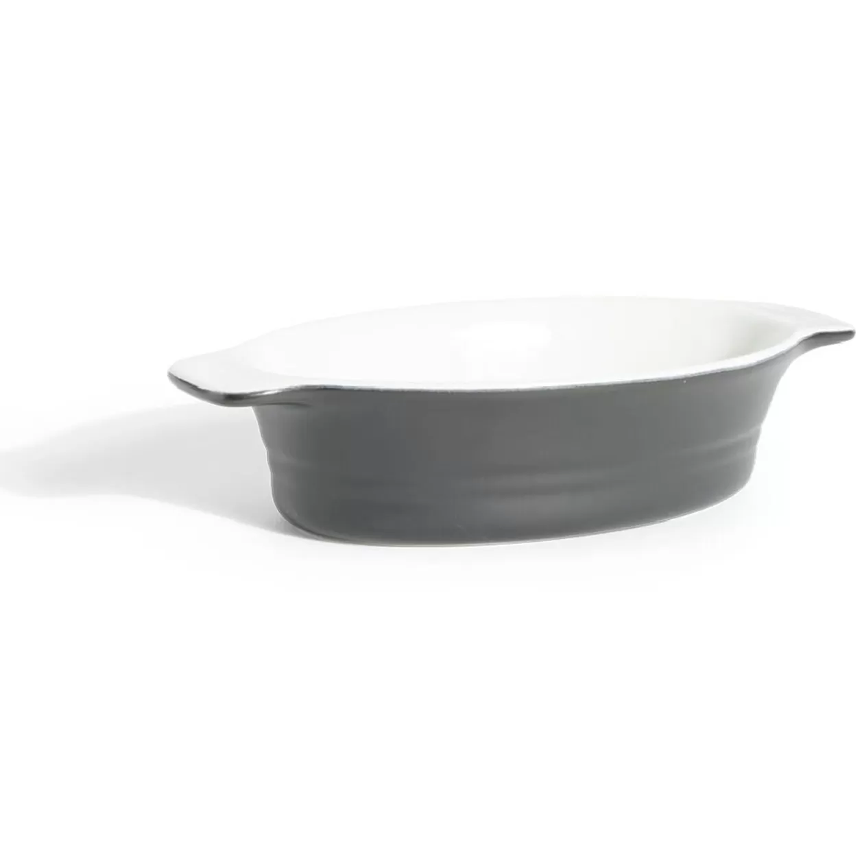 Gifi Plat à four ovale en céramique noir 13,5x17xH5cm< Cuisson