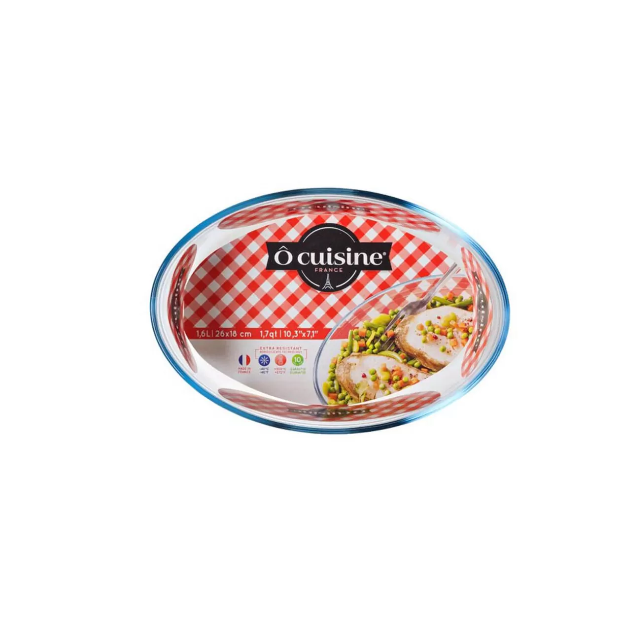 Gifi Plat à four ovale verre transparent< Cuisson