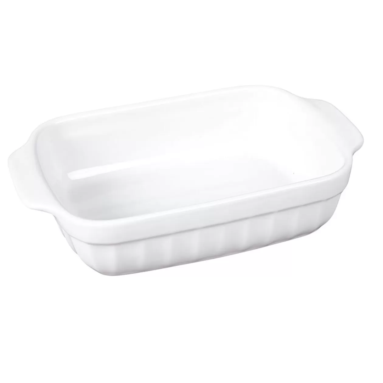 Gifi Plat à four rectangulaire en céramique blanc 22x13,5xH.5 cm< Cuisson