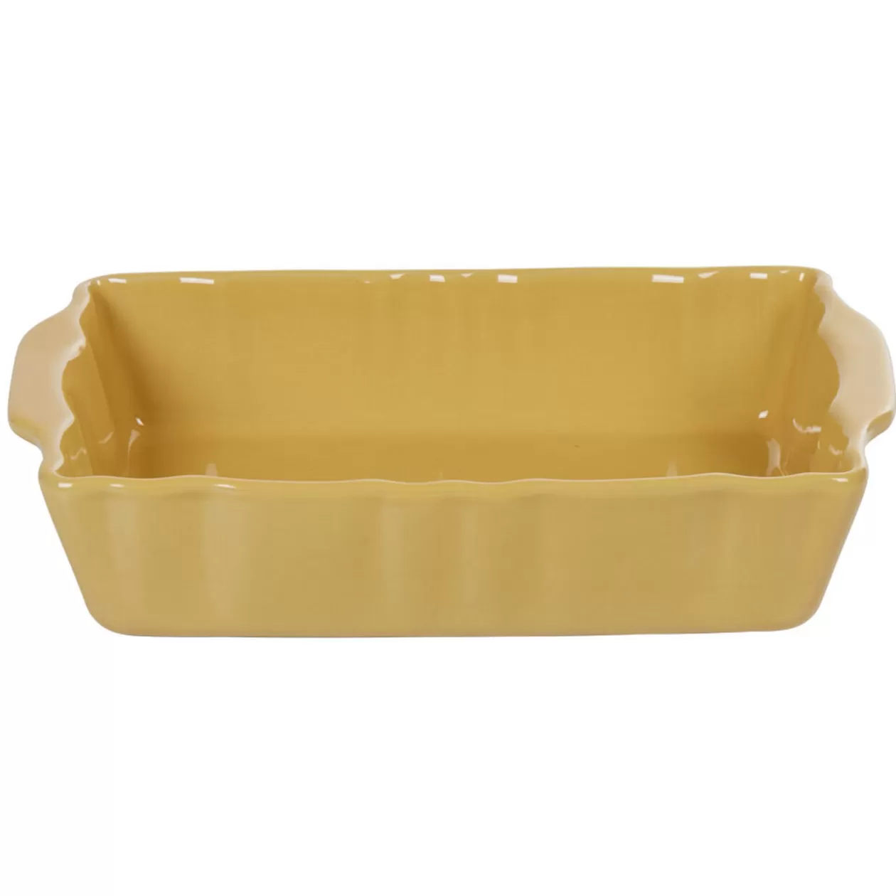 Gifi Plat à four rectangulaire jaune moutarde en grès< Cuisson