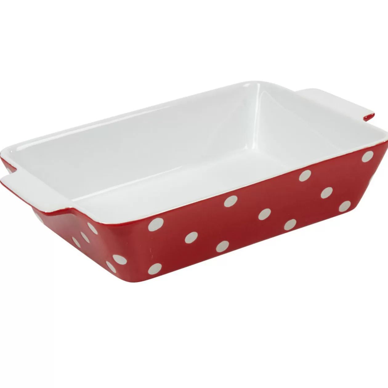 Gifi Plat à four rectangulaire rouge à pois blancs< Cuisson