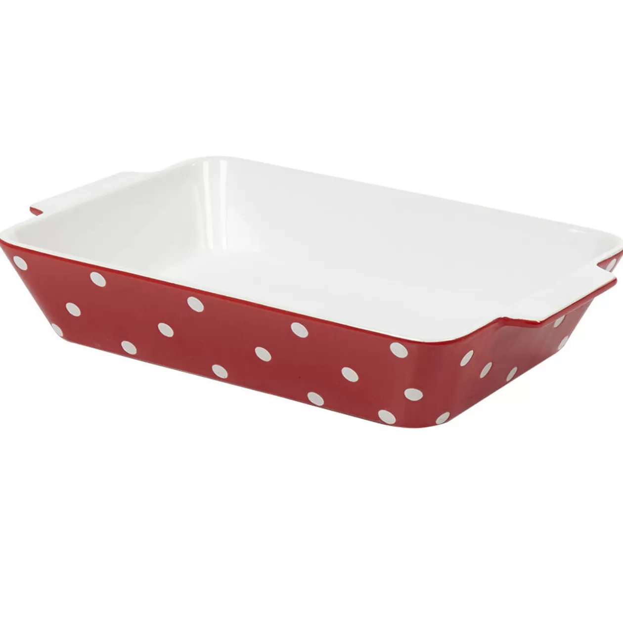 Gifi Plat à four rectangulaire rouge à pois blancs< Cuisson