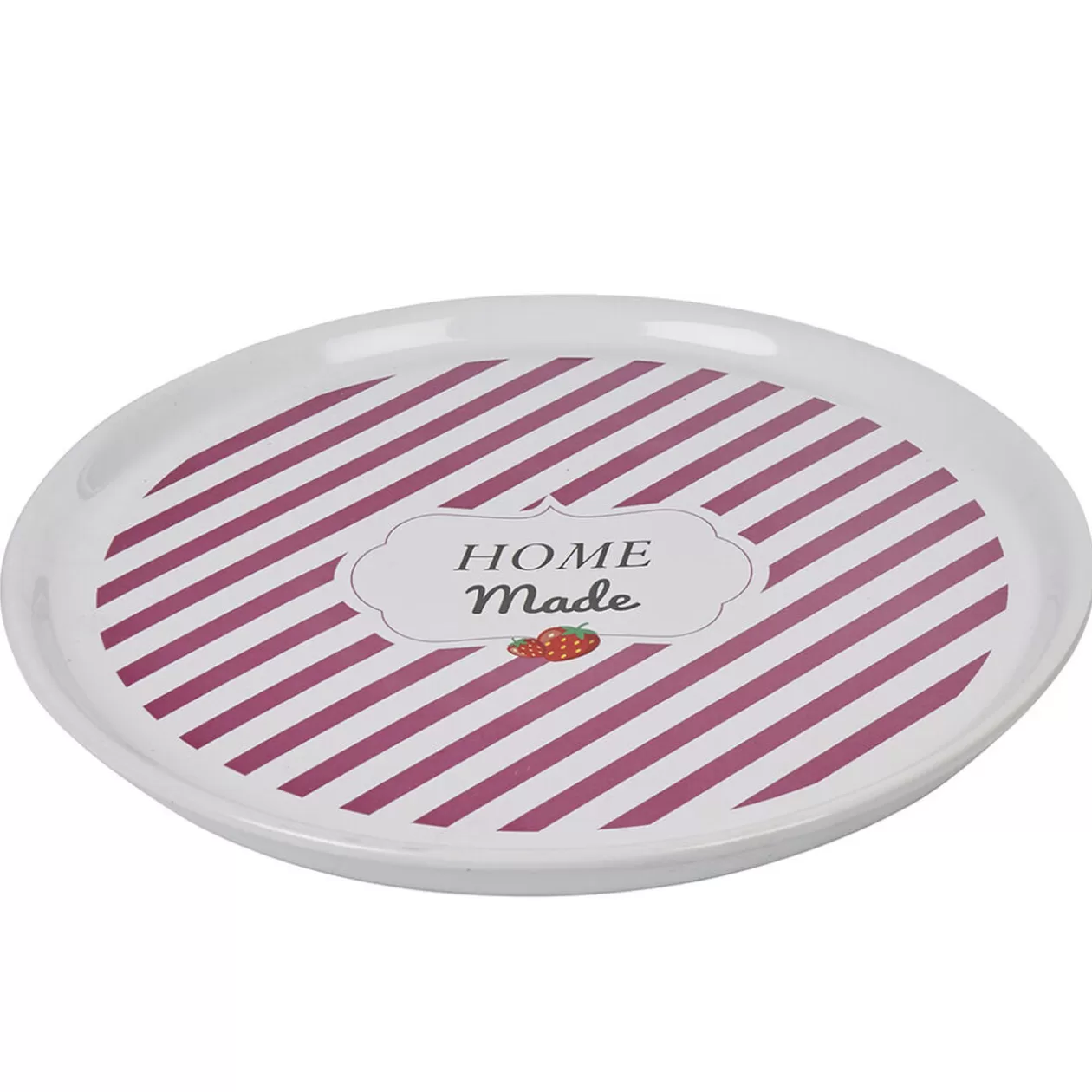 Plat à tarte céramique blanc rayure rouge>Gifi Flash Sale