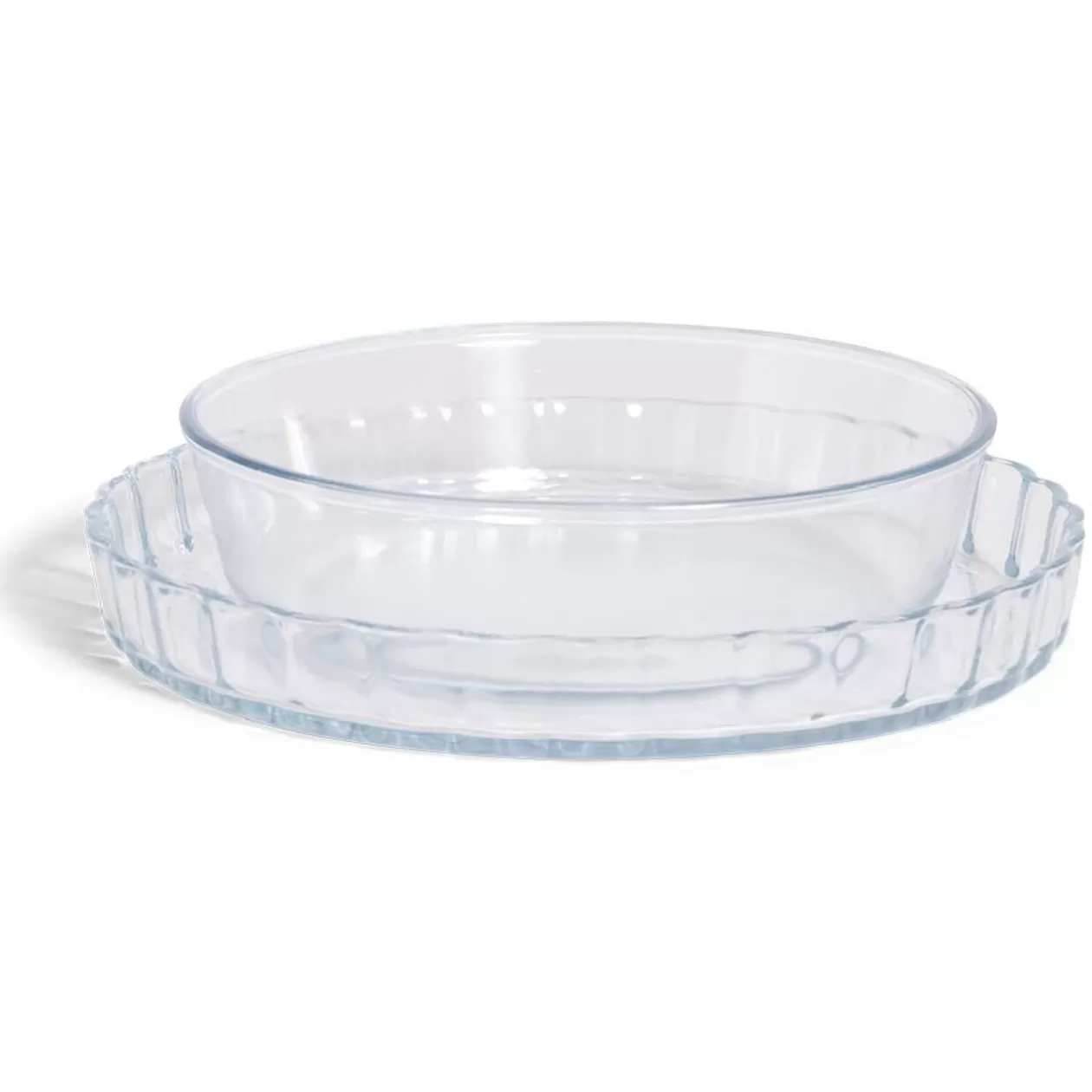 Gifi Plat en verre borosilicate x2 - Ø22,6cm et Ø27cm< Cuisson
