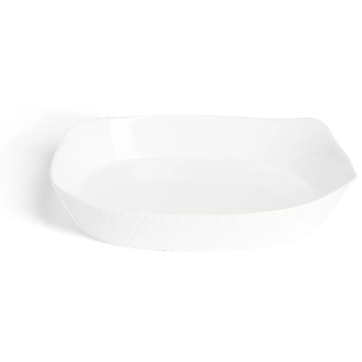 Gifi Plat rectangulaire 22x30cm Luminarc contour relief blanc< Cuisson