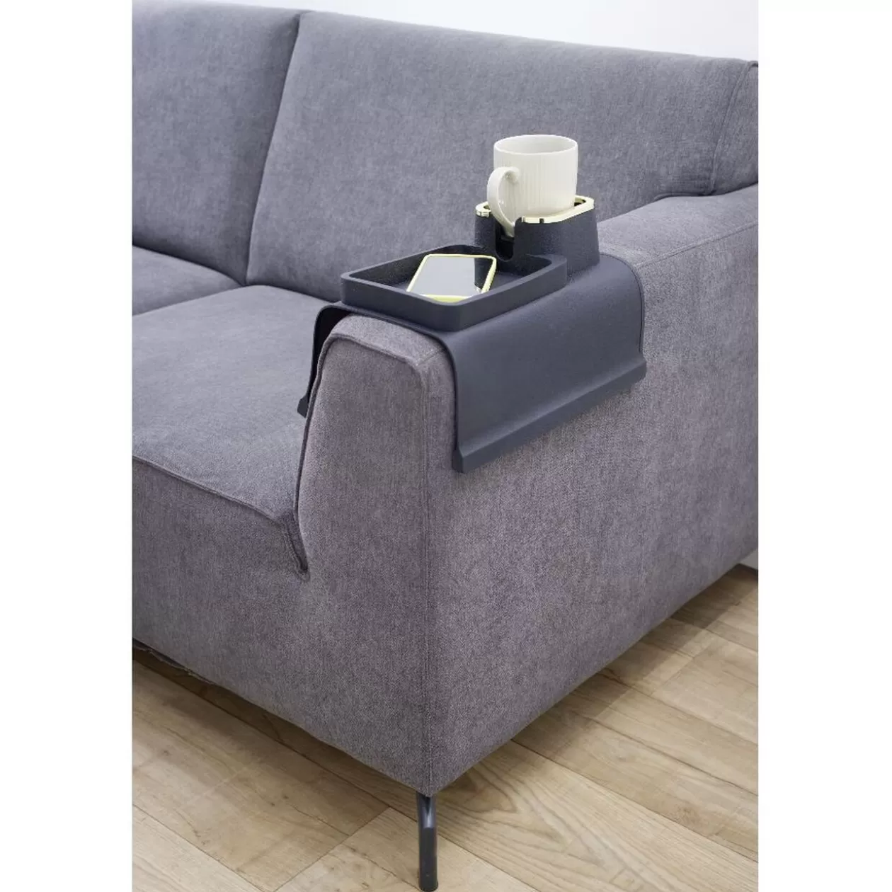 Plateau accoudoir canapé support verre et télécommande 42,5x32xH7cm>Gifi Hot
