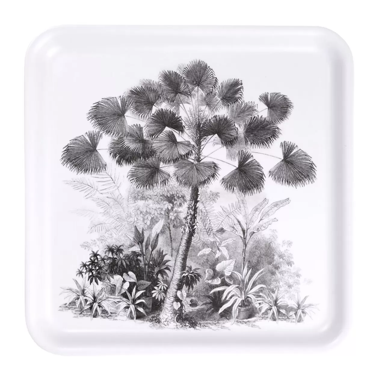 Gifi Plateau carré mélaminé motif arbre gris et blanc 33x33cm< Vaisselle Et Accessoires De Table