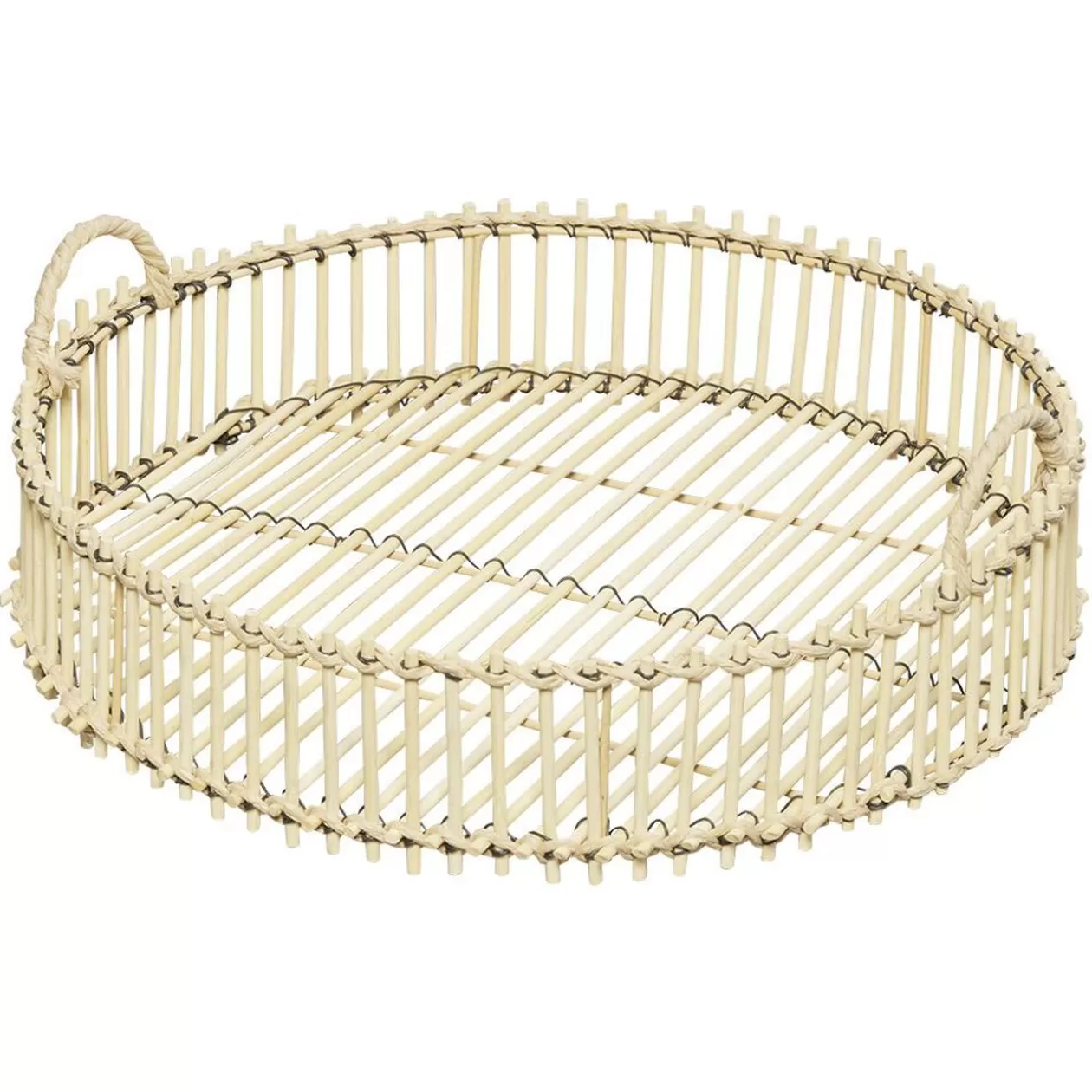 Plateau déco rond en bambou et métal>Gifi Cheap