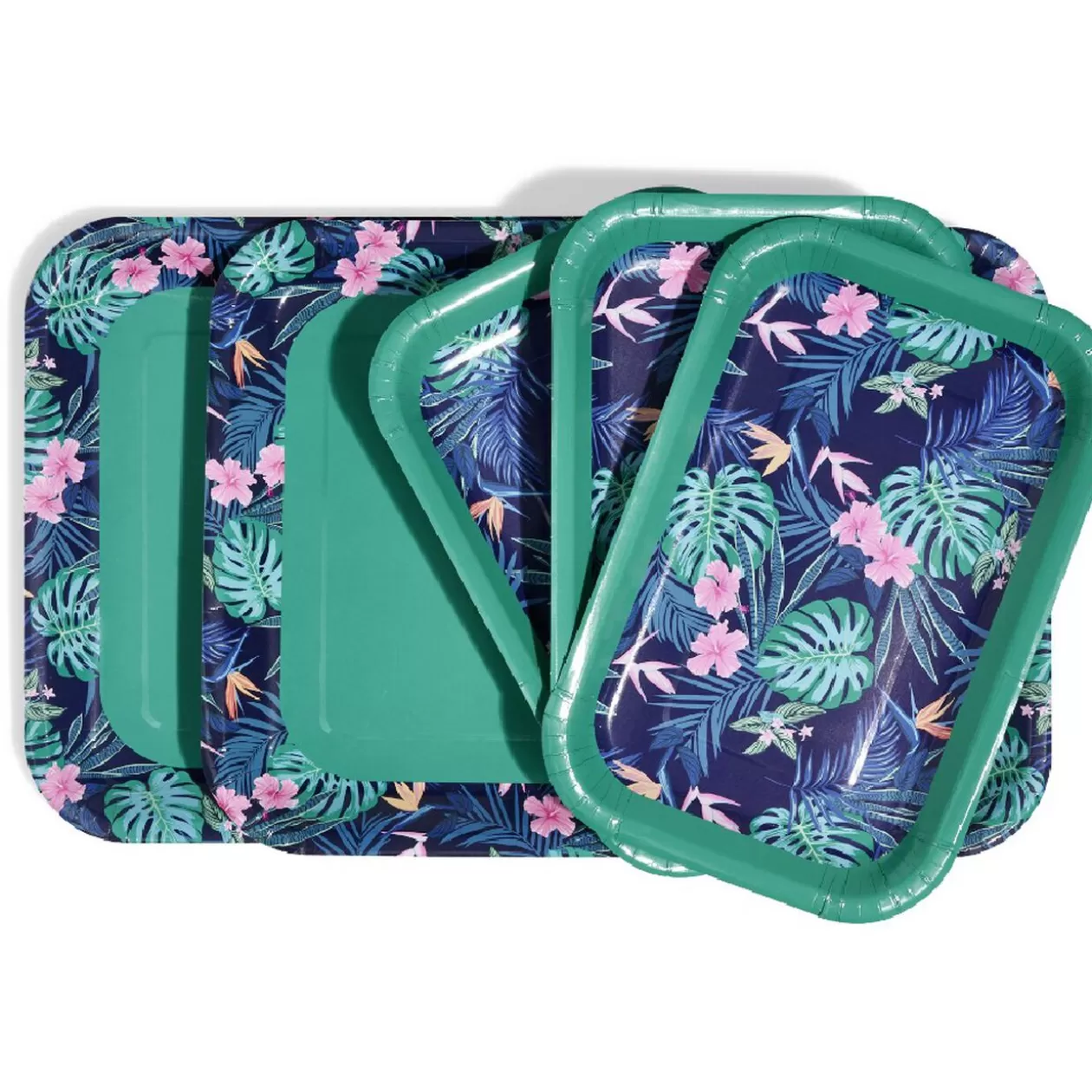 Plateau de service en carton motif tropical x 5>Gifi Flash Sale